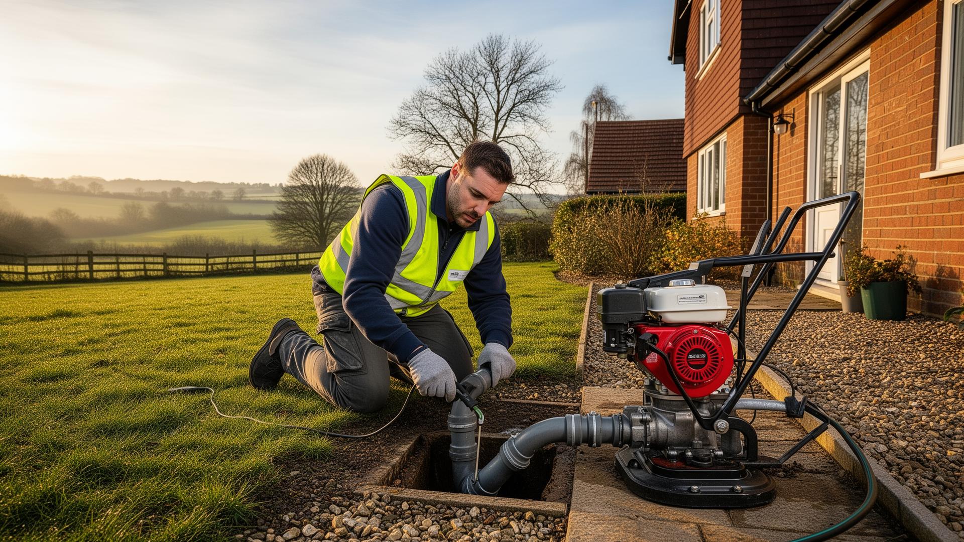 Professional drainage engineer working in Kent